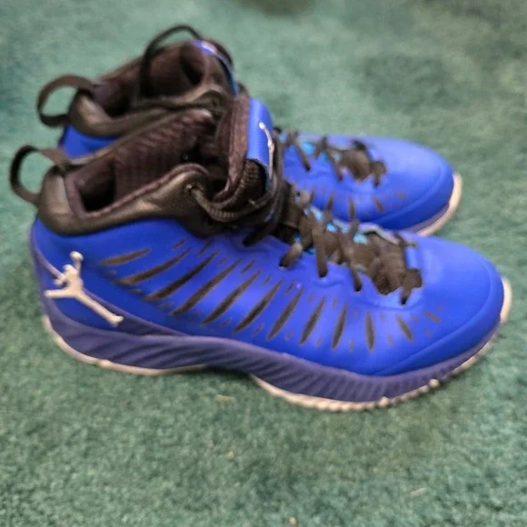 Jordan Mens 8 Super.Fly Game Royal/White-Deep Royal Blue-Black Basketball Shoes - Picture 6 of 9